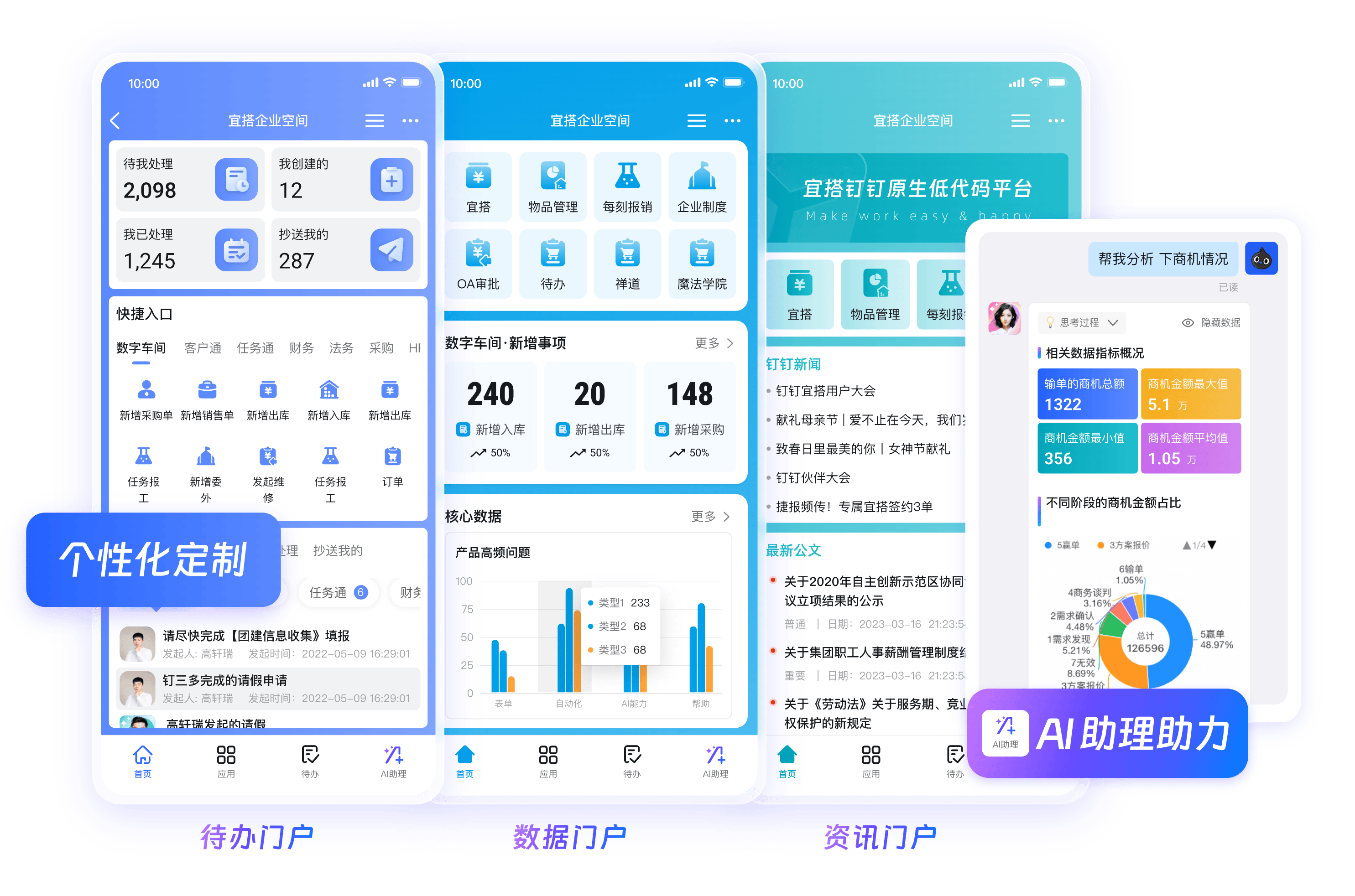 钉钉云原生工作台界面